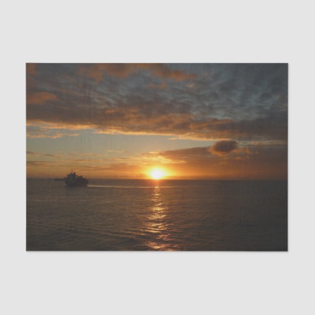 Sunset at Sea II Tropical Seascape Tissue Paper (Front)