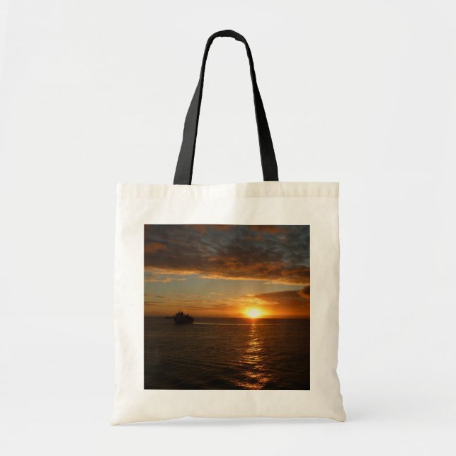 Sunset at Sea II Tropical Seascape Tote Bag (Front)