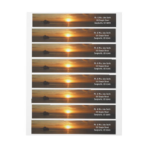 Sunset at Sea II Tropical Seascape Wrap Around Label