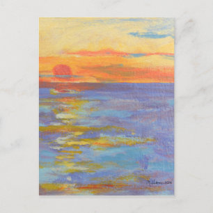 Sunset at Sea Post Cards, Ocean Sundown, Fine Art Postcard