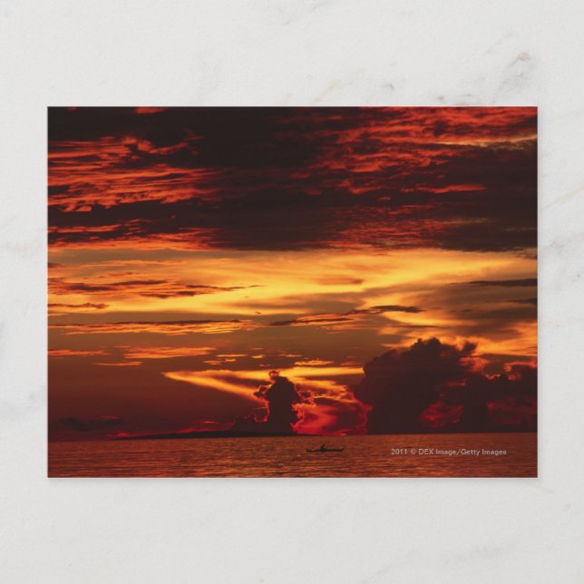 Sunset at sea postcard (Front)