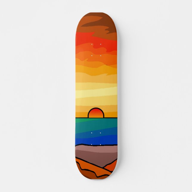Sunset at Sea Skateboard (Front)