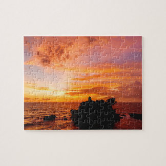 Sunset at Tanah Lot temple. Bali island, Indonesia Jigsaw Puzzle