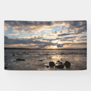Sunset at the beach banner