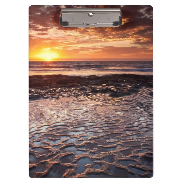 Sunset at the beach, California Clipboard (Front)