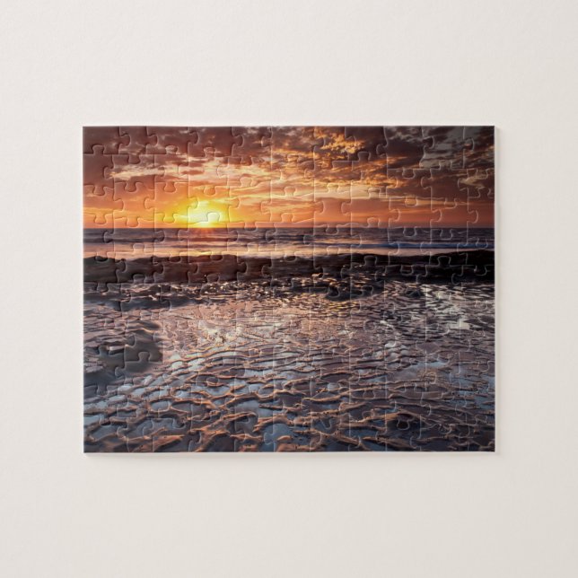Sunset at the beach, California Jigsaw Puzzle (Horizontal)
