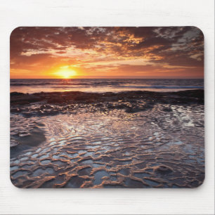 Sunset at the beach, California Mouse Mat