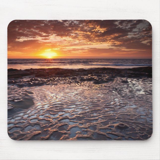 Sunset at the beach, California Mouse Mat (Front)