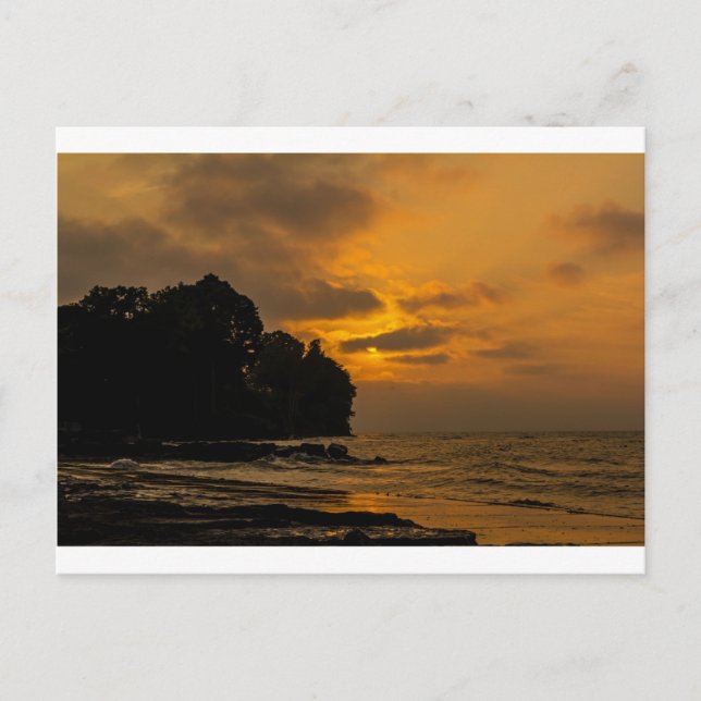 Sunset at the beach in Webster New York Postcard (Front)