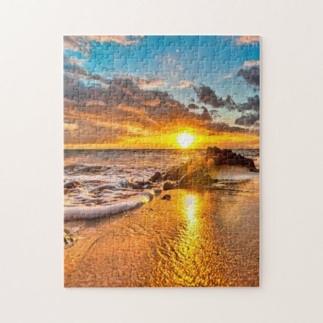 Sunset at the beach jigsaw puzzle (Vertical)