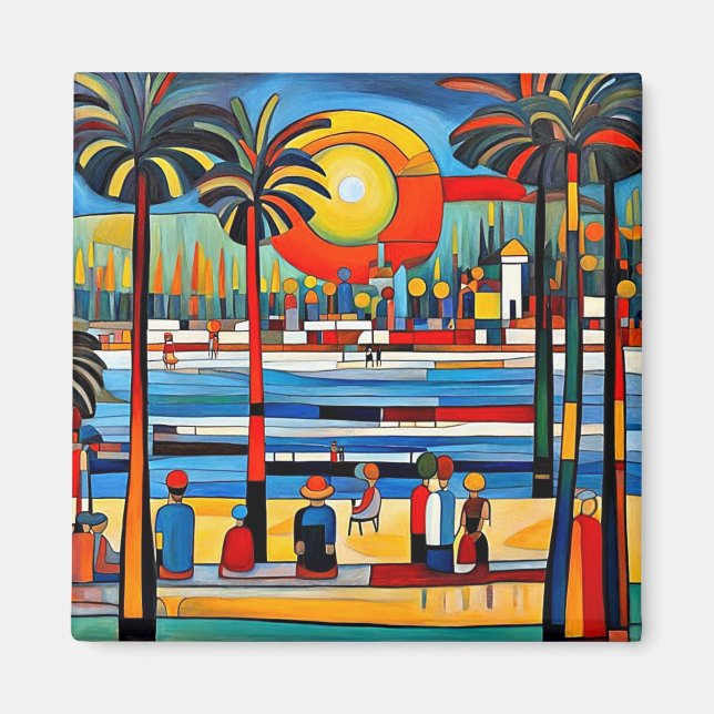 Sunset at the beach magnet (Front)