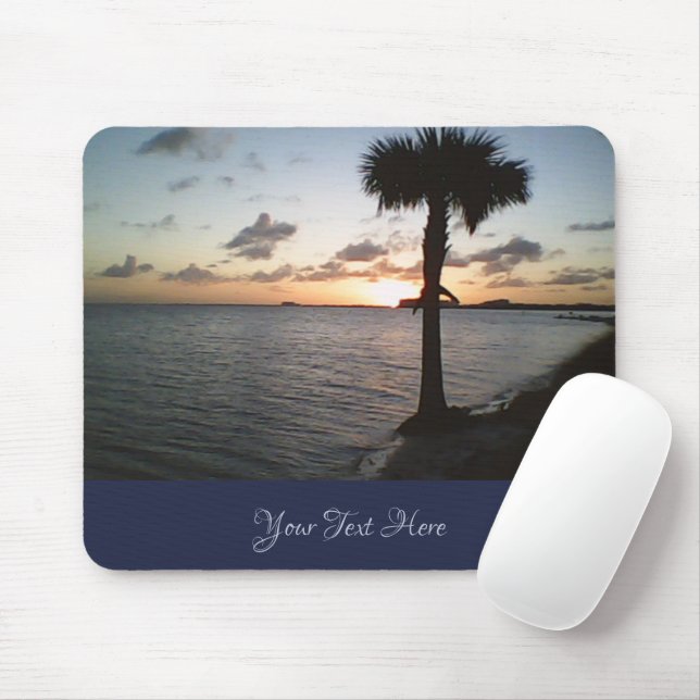 Sunset At The Beach Mouse Mat (With Mouse)