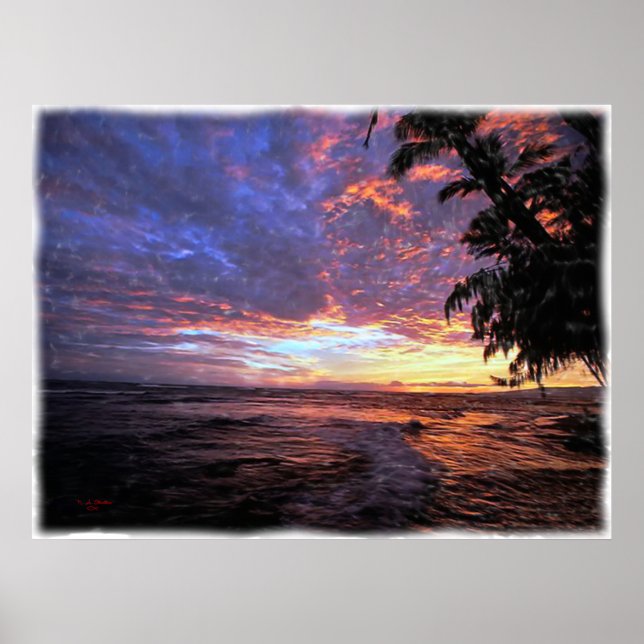 Sunset at the Beach...Poster and Print. Poster (Front)