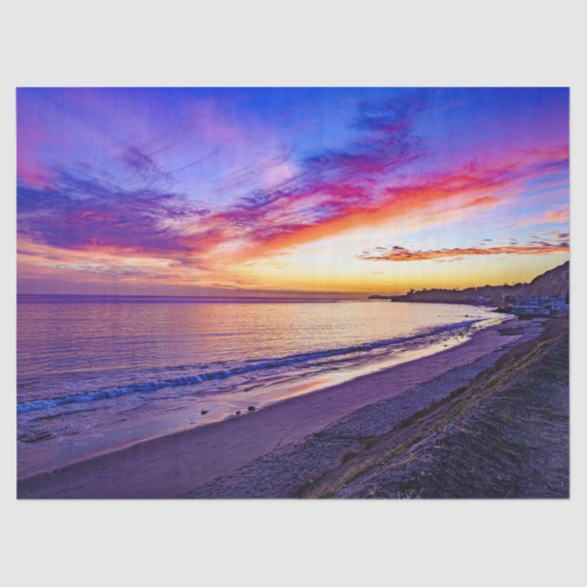 sunset at the beach tissue paper (Front)