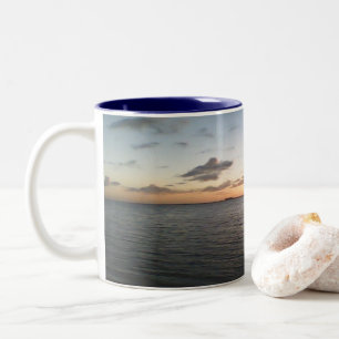 Sunset At The Beach Two-Tone Coffee Mug