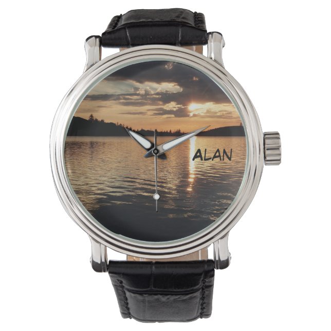 Sunset at the Lake Wrist Watch (Front)
