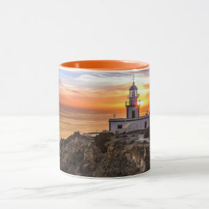 Sunset at the lighthouse mug