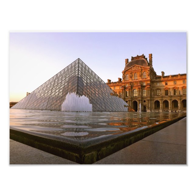 Sunset at the Louvre Museum, Paris, France Photo Print (Front)