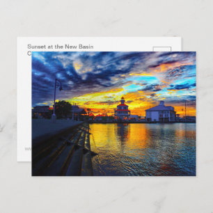 Sunset at the New Basin Canal Lighthouse Postcard