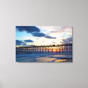 Sunset at the Oak Island, North Carolina Pier Canvas Print