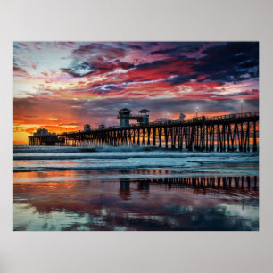 Sunset at the Oceanside Pier Poster