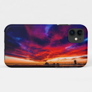 Sunset at the Pier, Huntington Beach, CA iPhone 11 Case