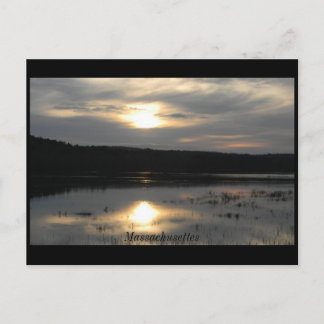 Sunset at the river, MA Postcard