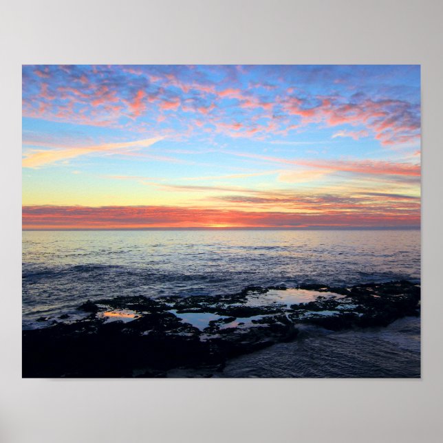 Sunset at the Tide Pools Poster (Front)
