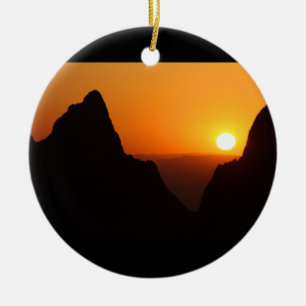 Sunset at the Window Ceramic Tree Decoration