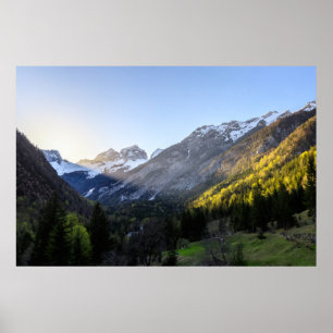 Sunset at Trenta valley, Slovenia Poster