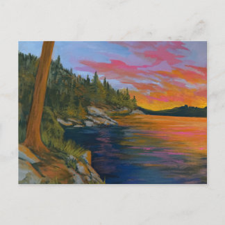 Sunset At Tubbs Hill  Holiday Postcard