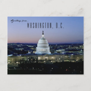 Sunset at United States Capitol Washington D.C. Postcard