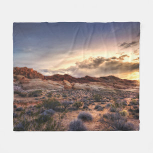 Sunset at Valley of Fire State Park   Nevada, USA Fleece Blanket