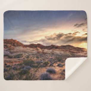 Sunset at Valley of Fire State Park   Nevada, USA Sherpa Blanket
