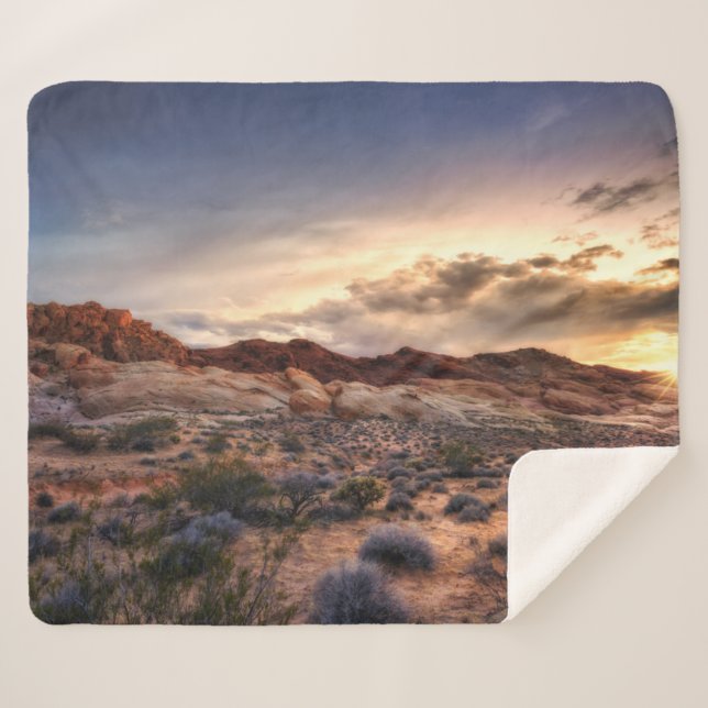 Sunset at Valley of Fire State Park | Nevada, USA Sherpa Blanket (Front (Horizontal))
