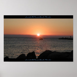 Sunset At Venice Beach, Florida Poster
