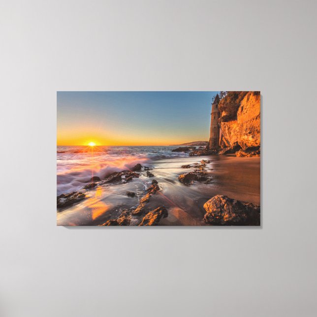 Sunset at Victoria Beach Canvas Print (Front)