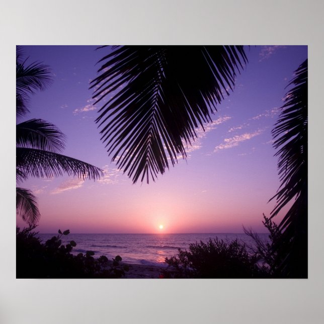 Sunset at West End, Cayman Brac, Cayman Islands, Poster (Front)