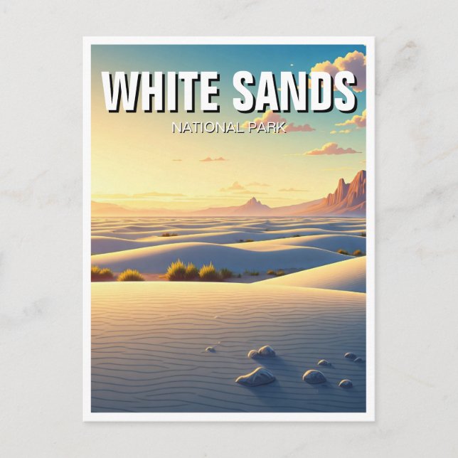 Sunset at White Sands National Park Souvenir Postcard (Front)