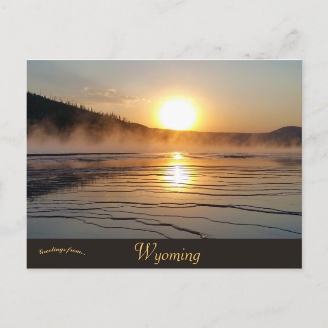 Sunset at Yellowstone Natl Park Teton Wyoming Postcard (Front)