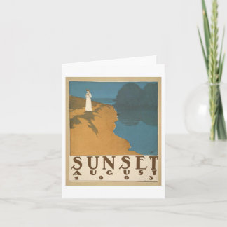 Sunset August 1903 notecard