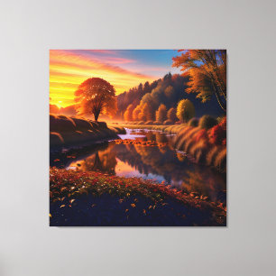 Sunset Autumn Splendour View Landscape 4 Canvas Print