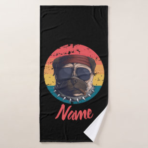 Sunset Bad Pug Bath Towel Set