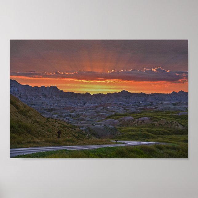 Sunset, Badlands National Park Poster (Front)