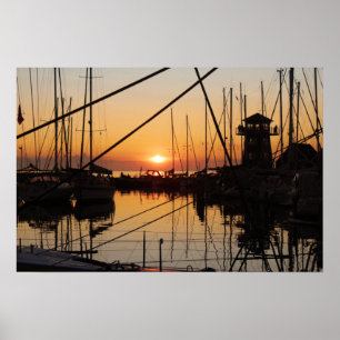 Sunset Bagenkop Harbour, Langeland, Denmark Poster