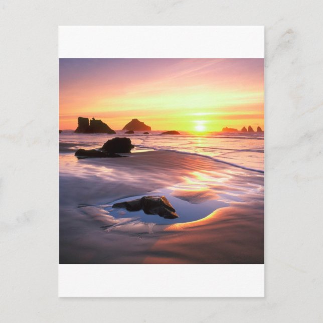 Sunset Bandon Oregon Postcard (Front)
