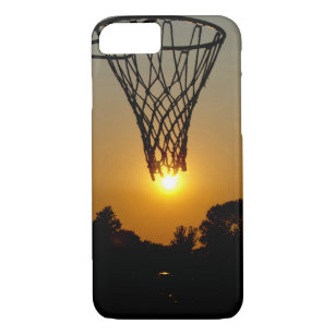 sunset basketball with hoop and net iPhone 8/7 case