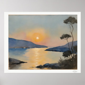 Sunset Bay Landscape Poster