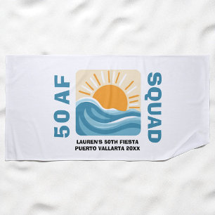 Sunset Beach 50 AF Crew Cute Birthday Beach Towel