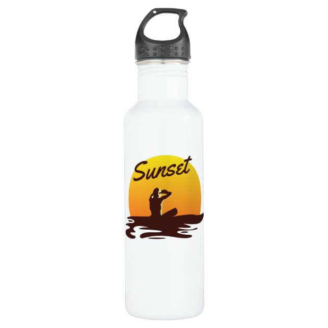 Sunset Beach 710 Ml Water Bottle (Front)